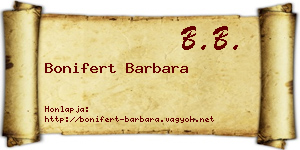 Bonifert Barbara névjegykártya